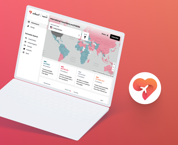 Airheart Explorer is the New Essential Travel Tool to Help Consumers Navigate Complicated Travel Restrictions & Policies