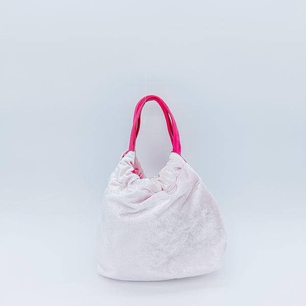 white crushed velvet bridal bag