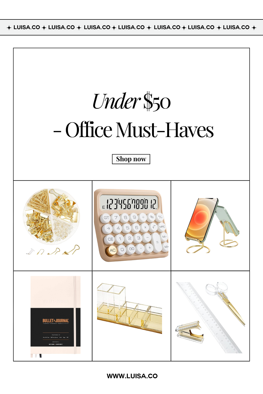 office must-have white office gold accessories