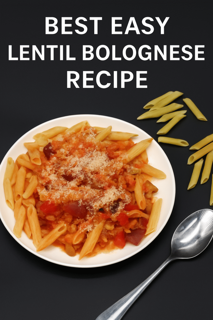 Easy Vegetarian Lentil Bolognese with Pasta