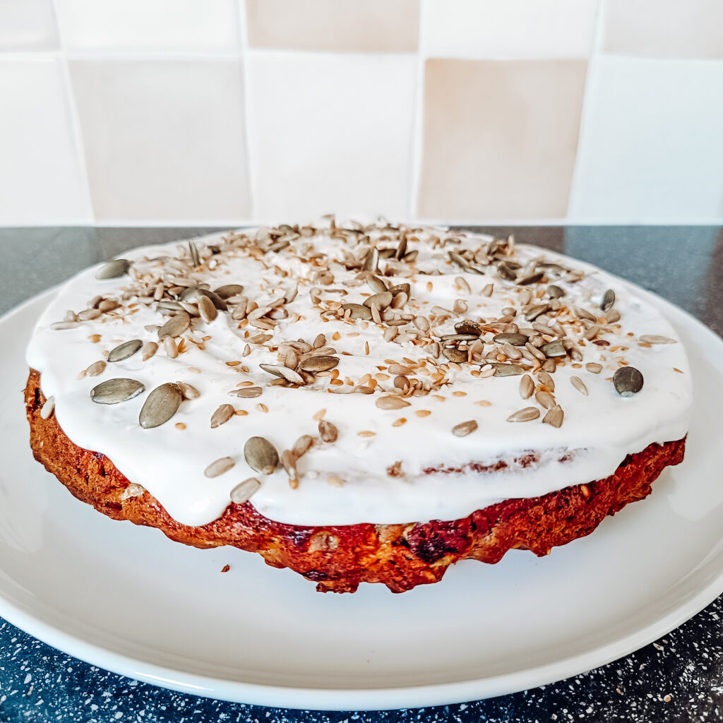 Healthy carrot cake with Greek yogurt