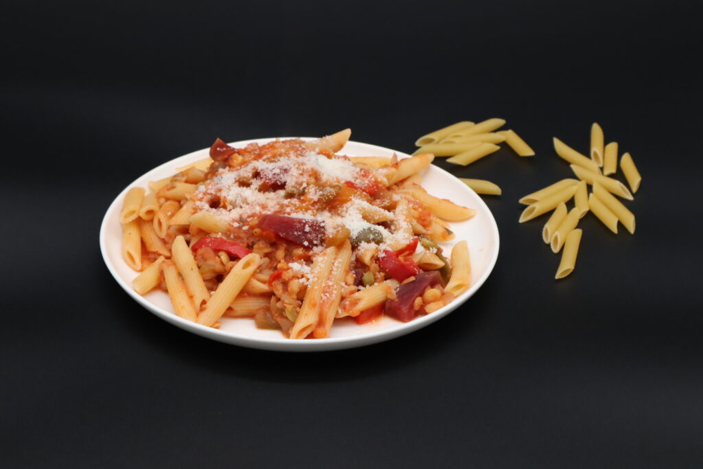 Easy Vegetarian Lentil Bolognese with Pasta