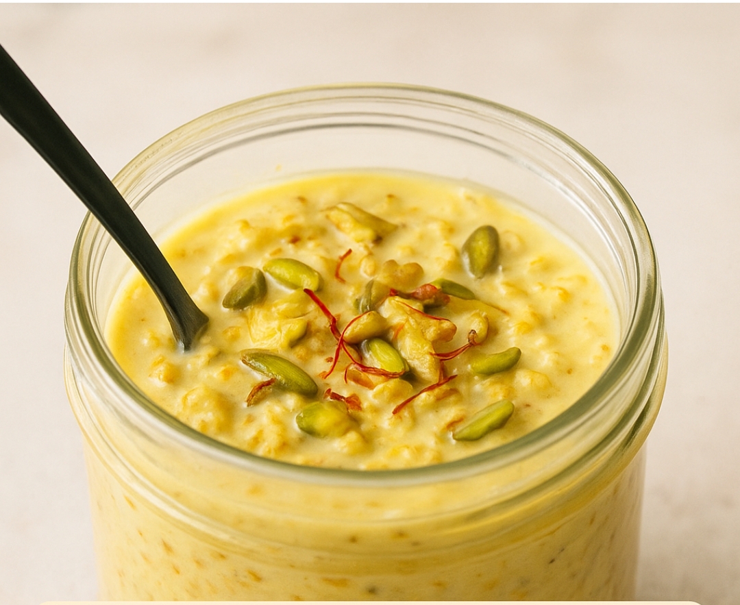 Cardamom + Saffron Overnight Oats Recipe