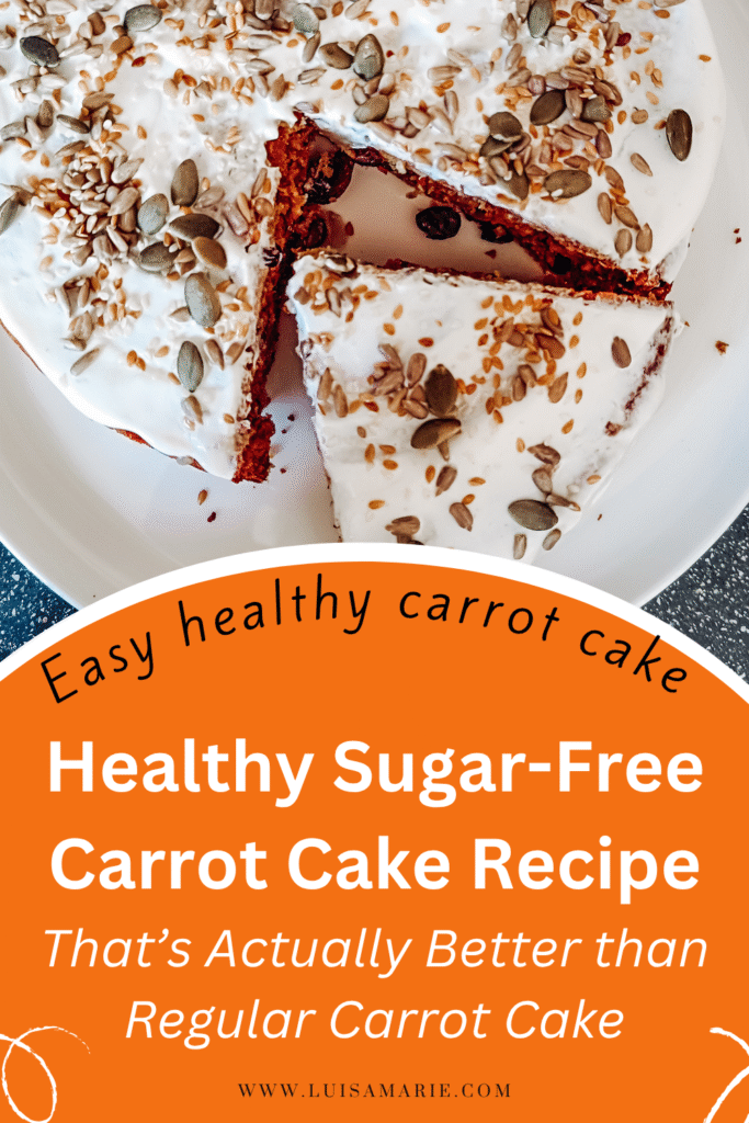 Healthy Sugar-Free Carrot Cake with Yogurt Topping