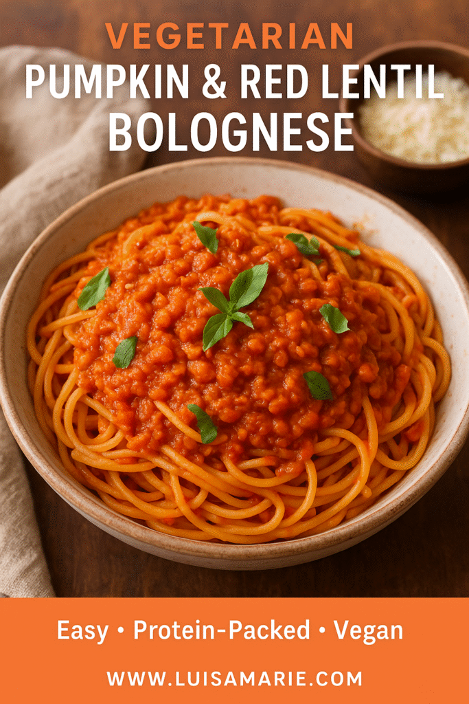 Vegetarian Pumpkin & Red Lentil Bolognese Spaghetti