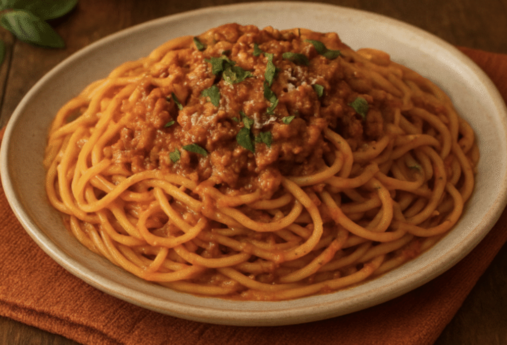 Pumpkin Bolognese Spaghetti for the Fall