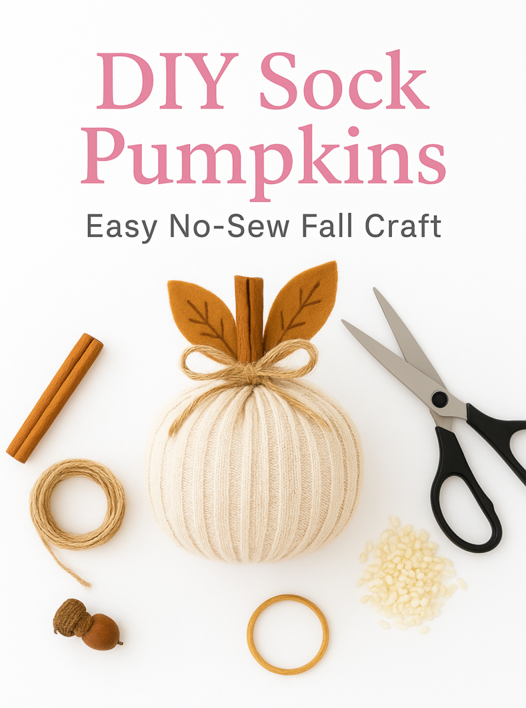 DIY sock pumpkins fall craft ideas